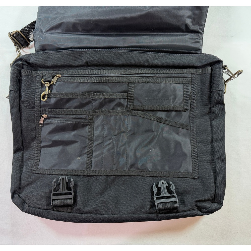 Leeds Lexis Publishing Black Canvas Messenger Computer Bag North West Zipper - Picture 2 of 6